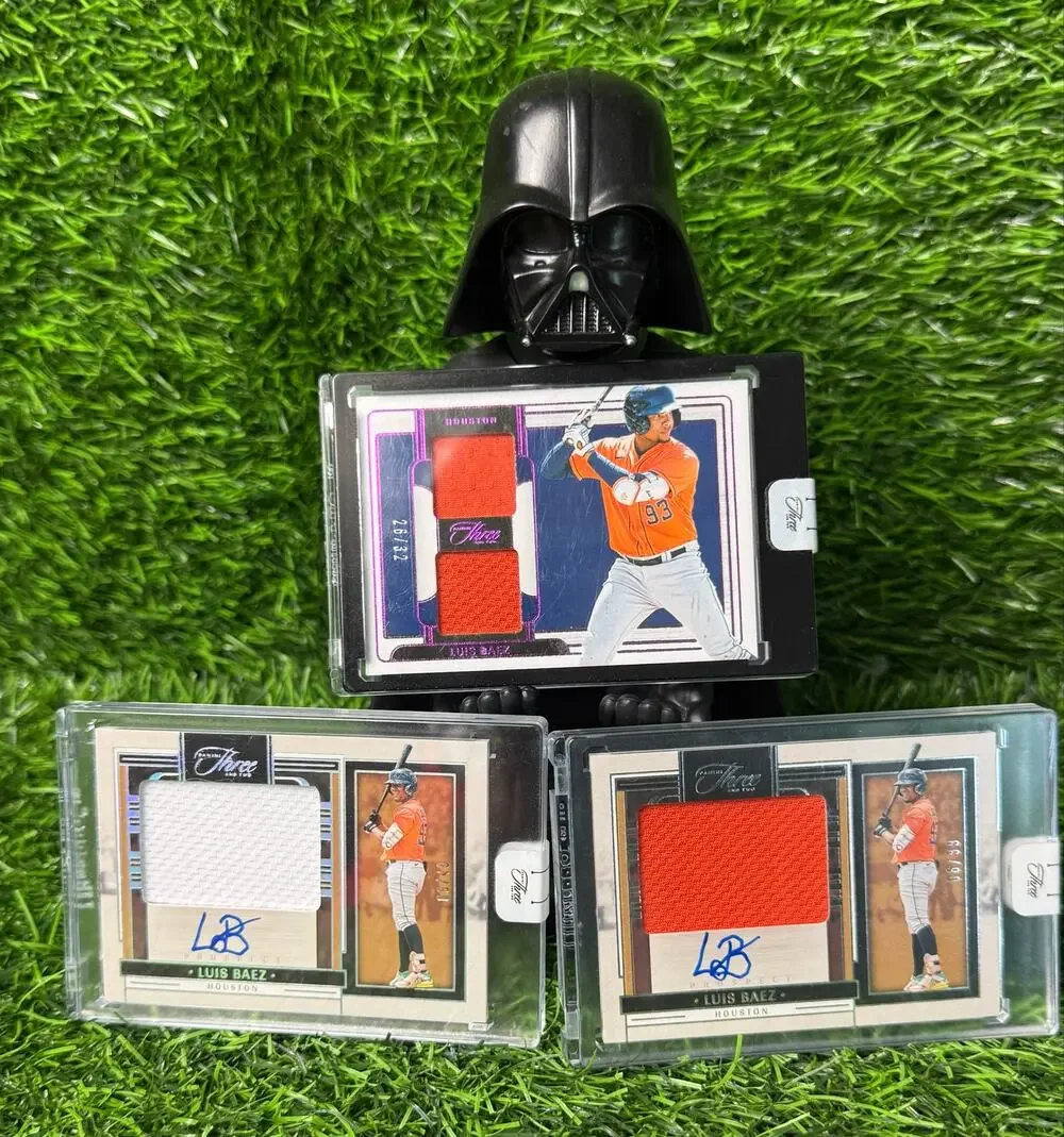 2024 Panini Three and Two Luis Baez 2 Auto /99 Dual Jersey /32 Astros 3 Card Lot